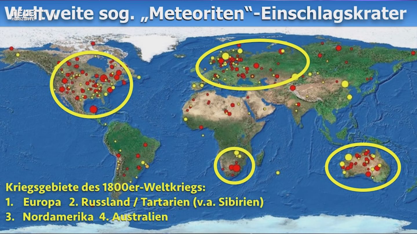 Weltweite, sogenannte "Meteoriten-Einschlagkrater"