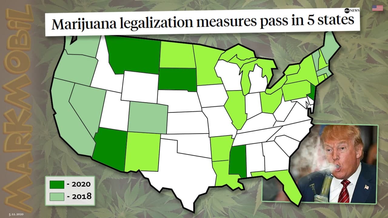 USA: Nur noch in 18 von 50 Staaten Cannabis illegal!