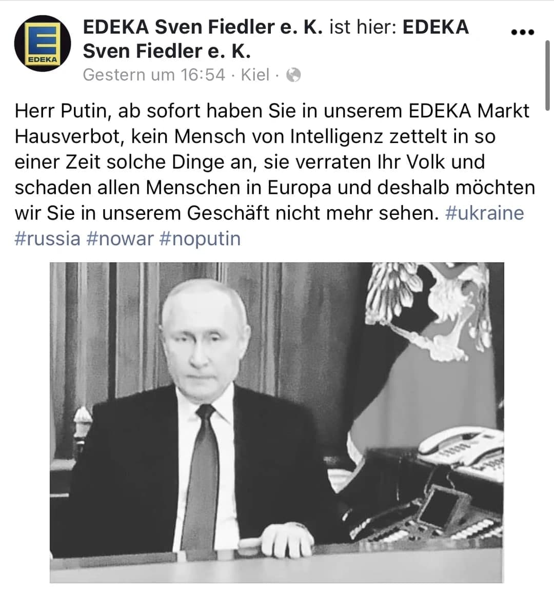 EDEKA-Markt spricht Putin Hausverbot aus?