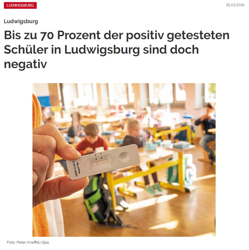 NEWS: 70% der Schüler in Ludwigsburg Covid-negativ