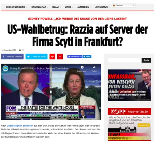 RAZZIA IN FRANKFURT - Die Wahlbetrugsserver standen in Frankfurt am Main (US-Botschaft)