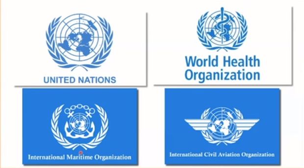 Weltorganisationen verwenden die Flache Erde Karte in ihren Logos? Warum nur?