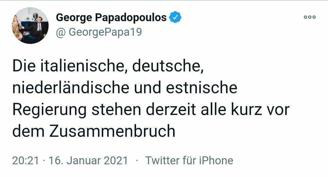 OHA! George Papadopoulos, gerade erst durch Trump begnadigt, meint was? Und was genau kann er wissen?