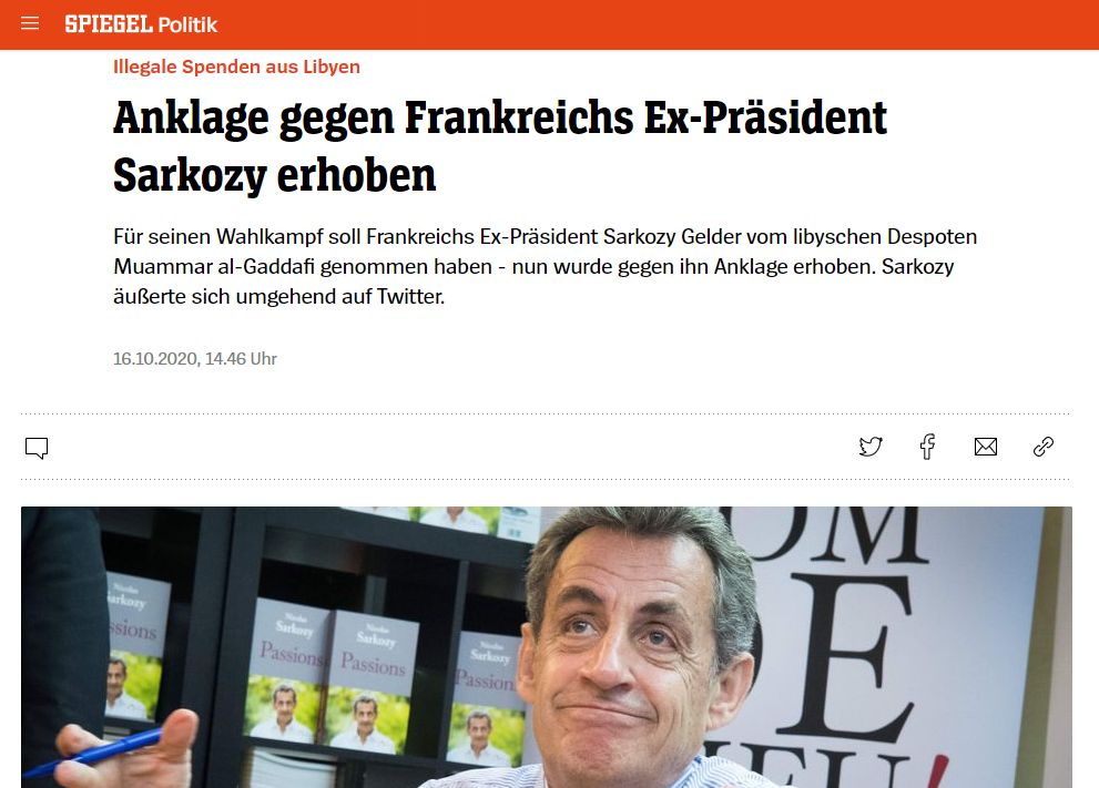 Anklage gegen Frankreichs Ex-Präsident Sarkozy erhoben (Illegale Spenden aus Libyen)