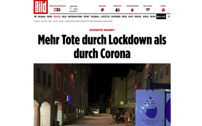 BILD: Mehr Tote durch Lockdown als durch Corona