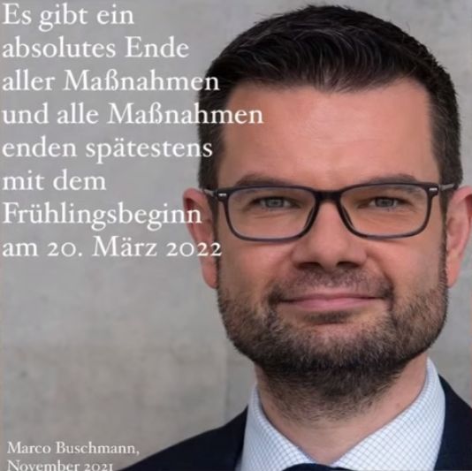 Justizminister Marco Buschmann: Absolutes Ende aller Maßnahmen am 20.03.2022?