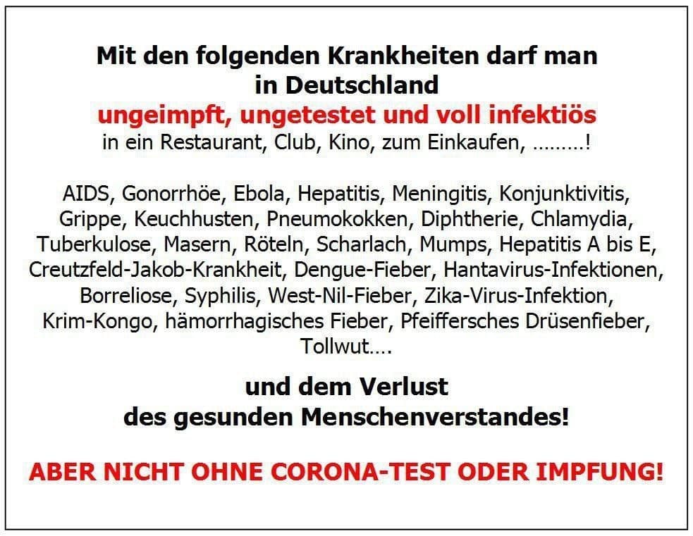 Mit folgenden Krankheiten darf man in Deutschland...
