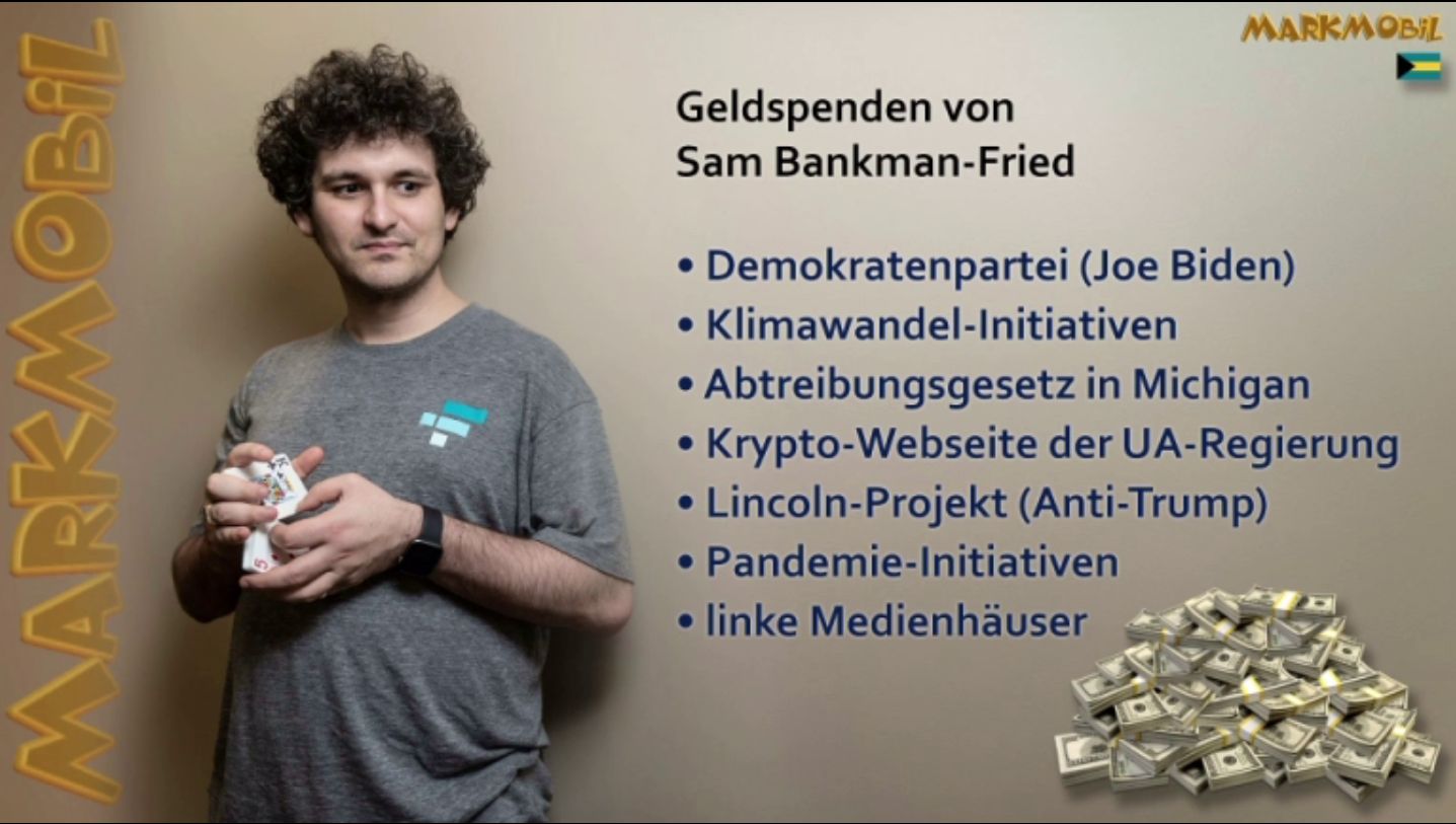FTX: Geldspenden von Sam Bankman-Fried (alles in die linke Ecke)