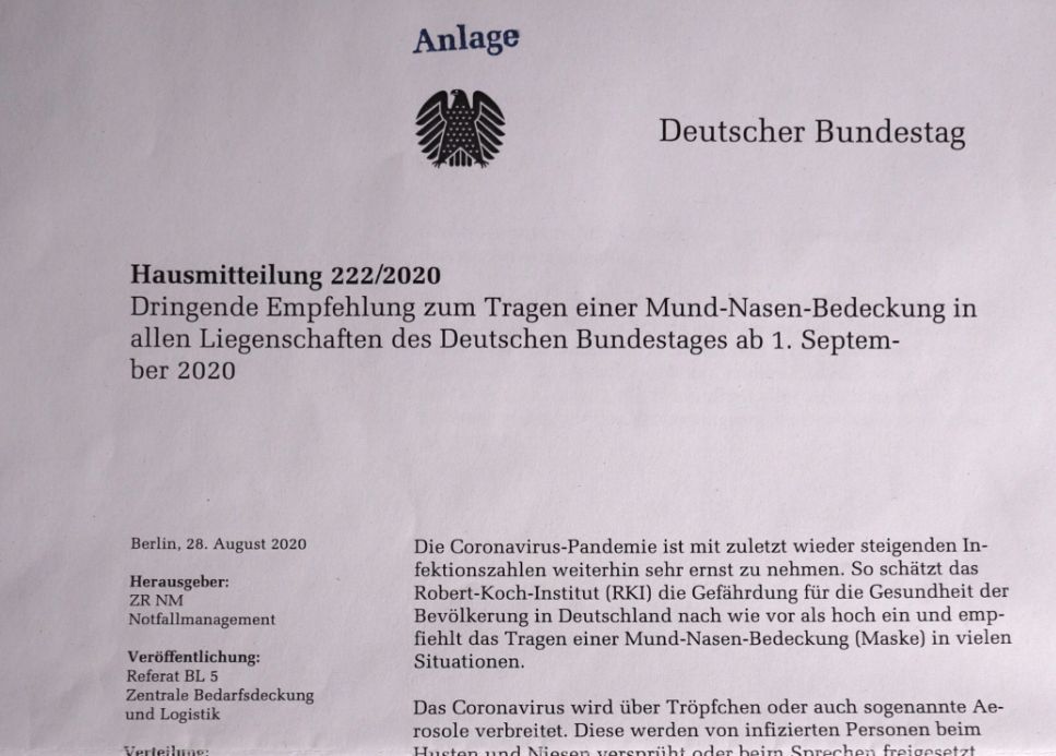 INTERESSANT: Corona-Hausmitteilung Bundestag 222/2020 (Download)
